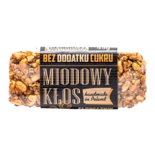 Miniaturka artykułu - Łysoń Miodowy Kłos Baton miodowy bez dodatku cukru Słonecznik, 45 g