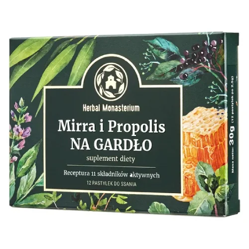 Miniaturka artykułu - Mirra i Propolis na Gardło - 12 past. HERBAL MONASTERIUM