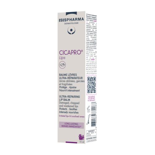 Zdjęcie produktu - Isispharma Cicapro Lips Ultra-regenerujący balsam do ust, 15 ml