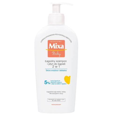Miniaturka artykułu - MIXA BABY Szampon i płyn do kąpieli 2w1, 250ml