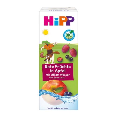 Zdjęcie produktu - HiPP BIO Jabłka-Czerwone owoce z wodą źr&oacute;dlaną po 1. roku, 200 ml