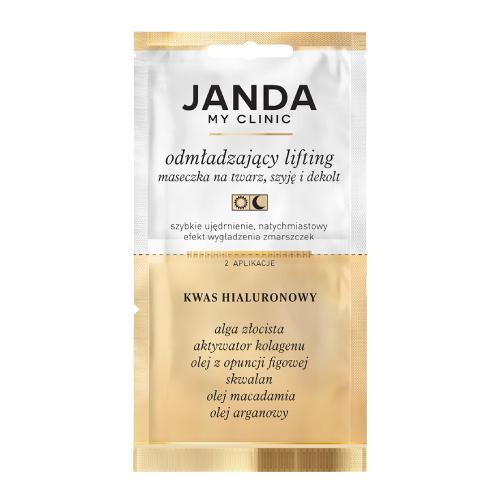 Zdjęcie produktu - JANDA My Clinic Odmładzający lifting Maseczka na twarz, szyję i dekolt, Kwas Hialuronowy, 8ml
