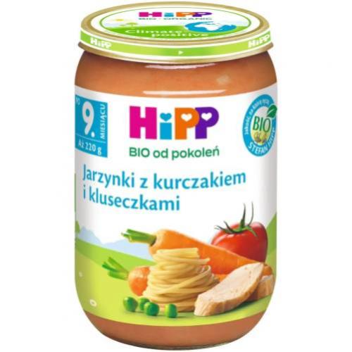 Zdjęcie produktu - HiPP Jarzynki z kurczakiem i kluseczkami BIO, 220 g 