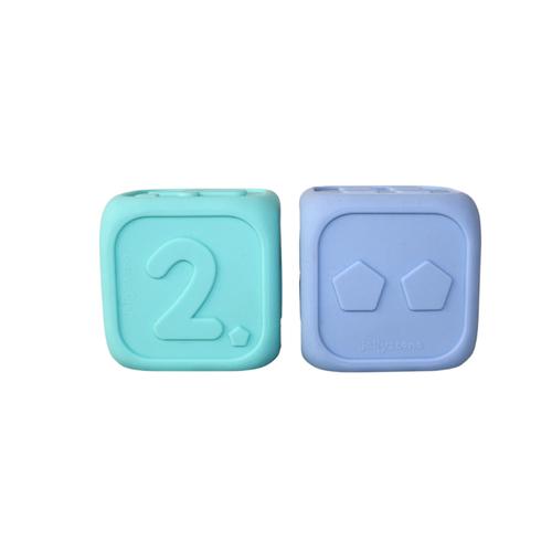 Zdjęcie produktu -  Jellystone Designs Kostki edukacyjne błękitny i miętowy