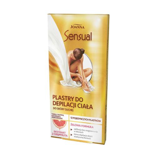 Zdjęcie produktu - Joanna Sensual Żelowe plastry do depilacji ciała z grejpfrutem do sk&oacute;ry suchej, 12 szt.