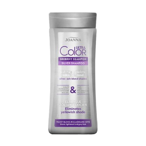 Zdjęcie produktu - JOANNA Ultra Color Srebrny szampon Srebrne, popielate odcienie blond Włosy blond, rozjaśniane i siwe, 200ml