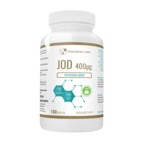 Zdjęcie produktu - Progress Labs Jod 400 &micro;g, 180 tabl.