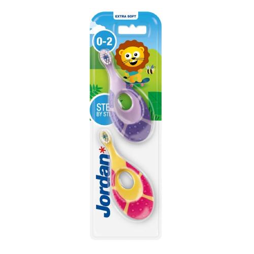 Zdjęcie produktu - Jordan Step by Step Miękka szczoteczka do zęb&oacute;w dla dzieci 0-2 lata, 2 szt.