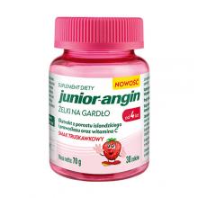 Zdjęcie produktu - Junior-Angin Żelki na gardło smak truskawkowy, 30 szt.