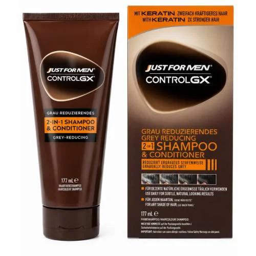 Zdjęcie produktu - Just For Men Control GX Szampon i odżywka do włos&oacute;w 2w1 z keratyną, 177 ml