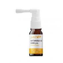Zdjęcie produktu - Justvit Witamina D3 1000 j.m krople, 10ml