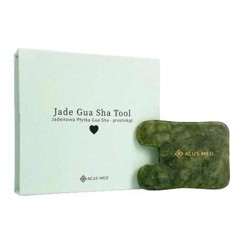 Zdjęcie produktu - Acus Med Kamień Gua Sha Jadeitowa płytka do masażu prostokąt zielony, 1 szt.