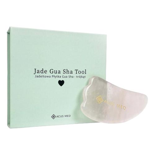 Zdjęcie produktu - Acus Med Kamień Gua Sha Jadeitowa płytka do masażu tr&oacute;jkąt r&oacute;żowy, 1 szt.