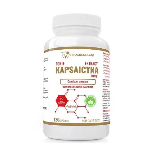 Zdjęcie produktu - Progress Labs Kapsaicyna Forte ekstrakt 10 mg, 120 kaps.