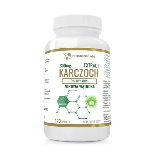 Zdjęcie produktu - Progress Labs Karczoch ekstrakt 600 mg, 120 kaps.