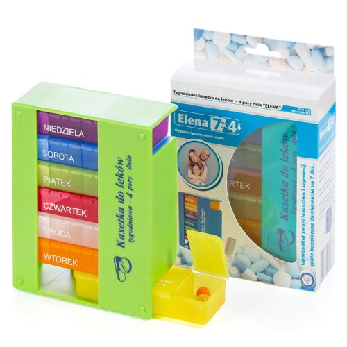 Zdjęcie produktu - EL-COMP Elena Kasetka do lek&oacute;w 7 dni 4 komory