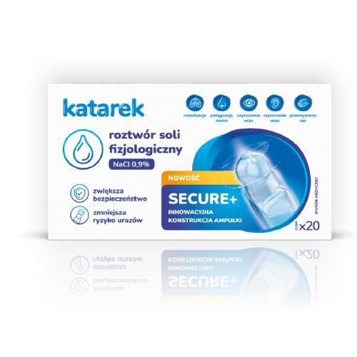 Zdjęcie produktu - KATAREK Ampułki Secure+ roztw&oacute;r soli fizjologicznej, 20x5ml