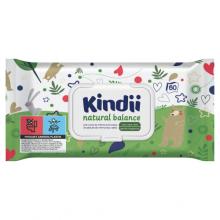 Zdjęcie produktu - Kindii Natural Balance Chusteczki dla niemowląt i dzieci, 60 sztuk
