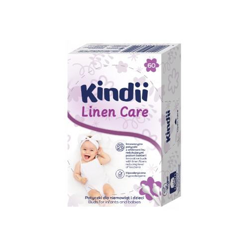 Zdjęcie produktu - KINDII Linen care Patyczki higieniczne dla niemowląt i dzieci, 60 szt.