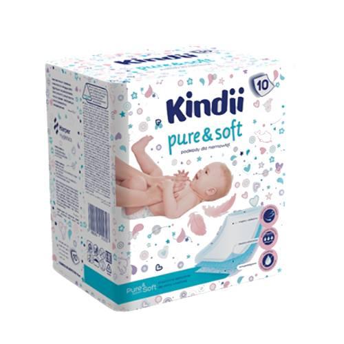 Zdjęcie produktu - Kindii Pure&Soft Podkłady do przewijania jednorazowe 90 x 60 cm, 10 szt.