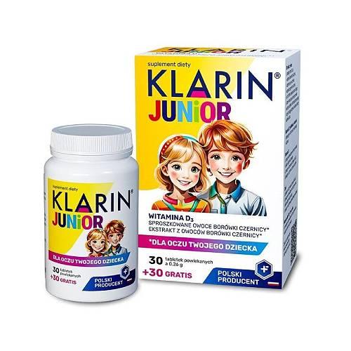 Zdjęcie produktu - Klarin Junior Dla oczu twojego dziecka, 30+30 tabl. powl.