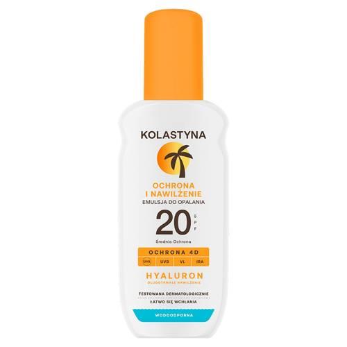 Zdjęcie produktu - KOLASTYNA Hyaluron Ochrona i Nawilżenie Emulsja do opalania SPF20 spray, 150 ml