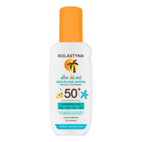 Zdjęcie produktu - KOLASTYNA Emulsja ochronna dla dzieci w sprayu SPF 50+ wrażliwa sk&oacute;ra, 150 ml