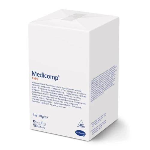 Zdjęcie produktu - MEDICOMP EXTRA kompresy niejałowe wł&oacute;kninowe 10cm x 10cm, 100sztuk