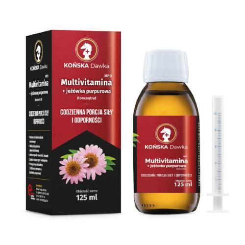Zdjęcie produktu - Końska Dawka Multivitamina + jeż&oacute;wka purpurowa, 125 ml