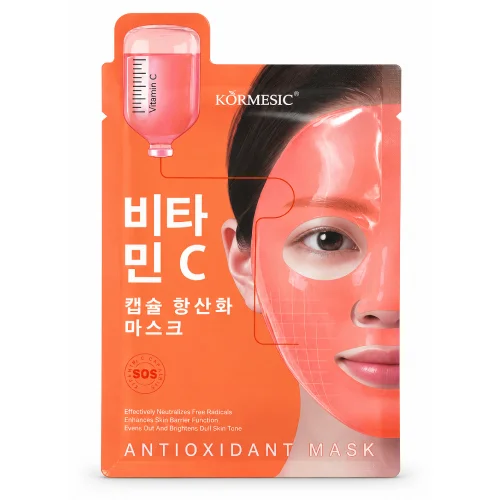 Zdjęcie produktu - Kormesic VC Capsule Antioxidant Hydrożelowa maseczka do twarzy z witaminą C i kolagenem, 35 ml