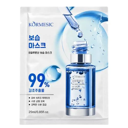 Zdjęcie produktu - Kormesic Korean Beauty Hyaluronic Acid Mask Sheet Maseczka do twarzy w płachcie z kwasem hialuronowym, 25 ml