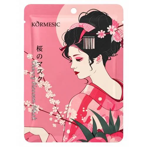 Zdjęcie produktu - Kormesic Cherry Blossom Kojąca maska do twarzy w płachcie, 25 ml