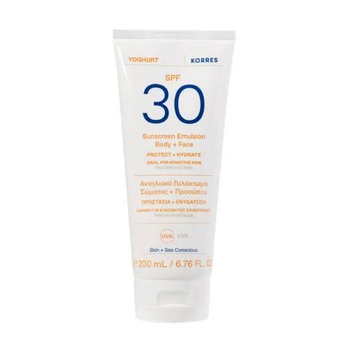 Zdjęcie produktu - Korres Yoghurt Emulsja ochronna do ciała i twarzy SPF30, 200 ml