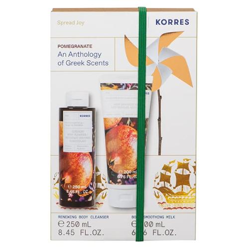 Zdjęcie produktu - Korres Zestaw Spread Joy Pomegranate (Żel pod prysznic, 250 ml + Mleczko do ciała, 200 ml)