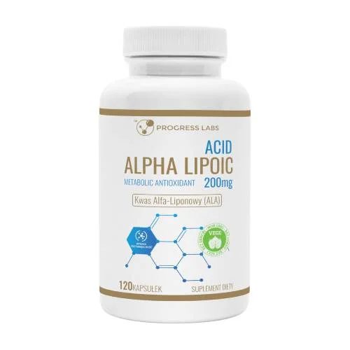 Zdjęcie produktu - Progress Labs Kwas Alfa-liponowy (ALA) 200 mg, 120 kaps.