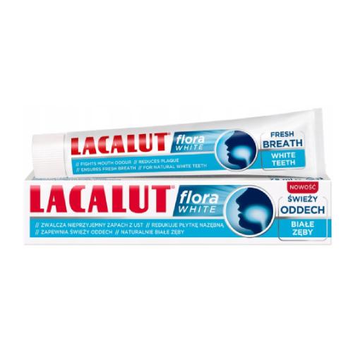 Zdjęcie produktu - LACALUT Flora White Pasta do zęb&oacute;w, 75ml USZKODZONE TEKTUROWE OPAKOWANIE