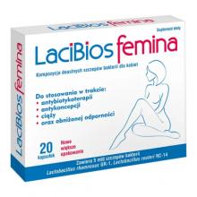 Zdjęcie produktu - LaciBios Femina - doustny probiotyk ginekologiczny, 20 kaps.
