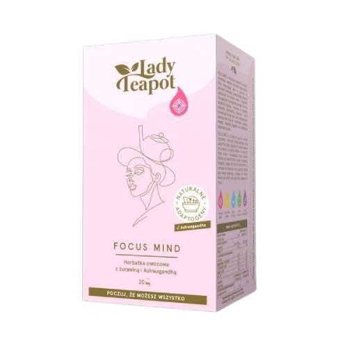 Zdjęcie produktu - BiFix Lady Teapot Focus Mind Herbatka owocowa z żurawiną i Ashwagandhą, 20x2g