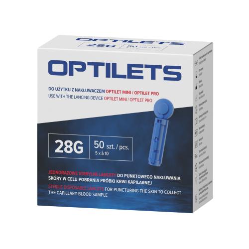Zdjęcie produktu - OPTILETS Lancety sterylne jednorazowe, 50 szt.