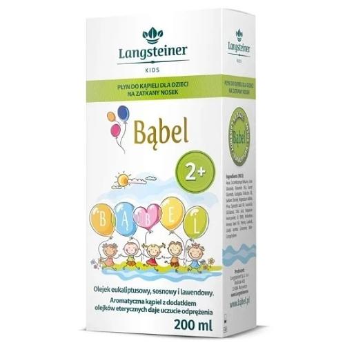 Zdjęcie produktu - Langsteiner Kids Bąbel Płyn do kąpieli dla dzieci na zatkany nosek od 2 lat, 200 ml