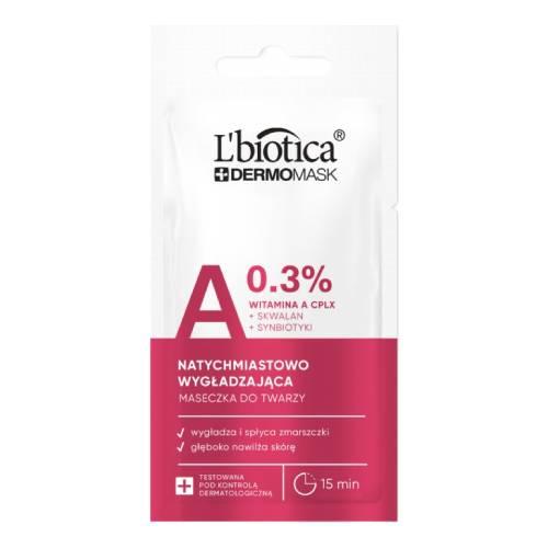 Zdjęcie produktu - L'BIOTICA Dermomask Ekspresowo wygładzająca maska z witaminą A, 8ml