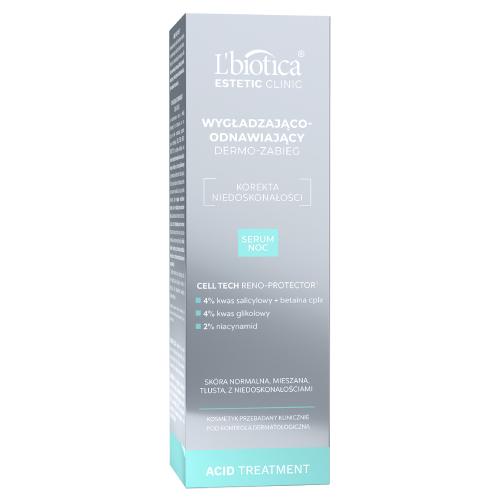 L'BIOTICA Estetic Clinic Acid Treatment Wygładzająco-odnawiające serum na noc, 30ml