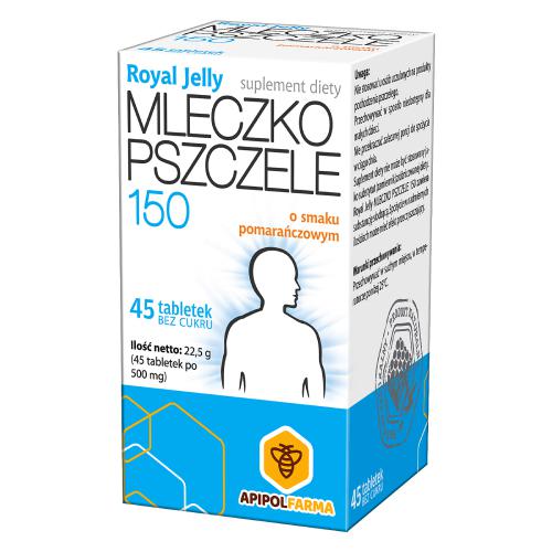 Miniaturka artykułu - Mleczko pszczele ROYAL JELLY bez cukru 150 mg, 45 tabletek do ssania