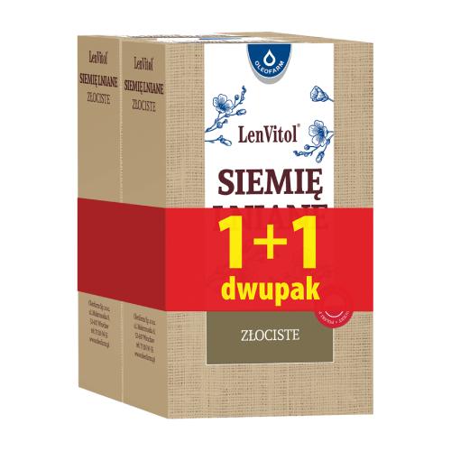 Zdjęcie produktu - LenVitol Siemię lniane złociste, 250g + 250g