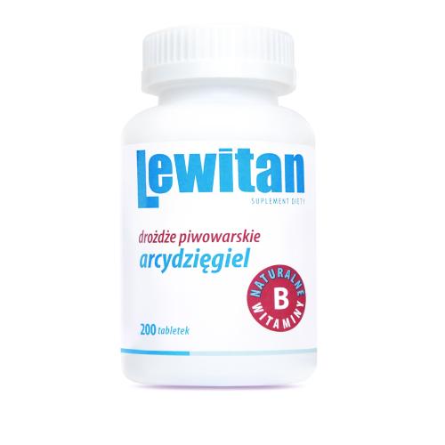 Zdjęcie produktu - LEWITAN drożdże piwowarskie z arcydzięglem, tabletki z naturalnymi witaminami z grupy B, 200 szt.