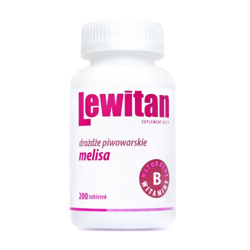 Zdjęcie produktu - LEWITAN drożdże piwowarskie z melisą, tabletki z naturalnymi witaminami z grupy B, 200tabl.