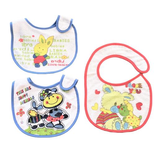 Zdjęcie produktu - Libra-Babies Śliniaki bawełniane tr&oacute;jpak Zwierzątka