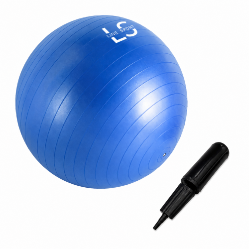 Zdjęcie produktu - Line Sport Piłka gimnastyczna do ćwiczeń z pompką, 65 cm, niebieska
