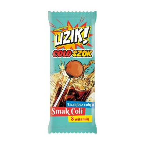 Zdjęcie produktu - LIZIK! Coloszok Lizak bez cukru o smaku coli, 1 szt.