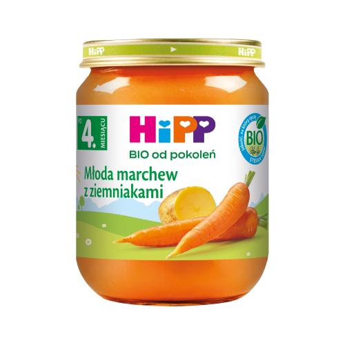 Miniaturka artykułu - HiPP BIO Młoda marchew z ziemniakami po 4. miesiącu, 125 g